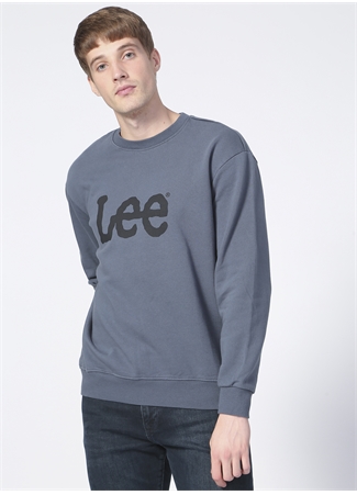 Lee L80XTJTG Crew Neck Bisiklet Yaka Regular Fit Baskılı Antrasit Erkek Sweatshirt