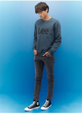 Lee L80XTJTG Crew Neck Bisiklet Yaka Regular Fit Baskılı Antrasit Erkek Sweatshirt_6