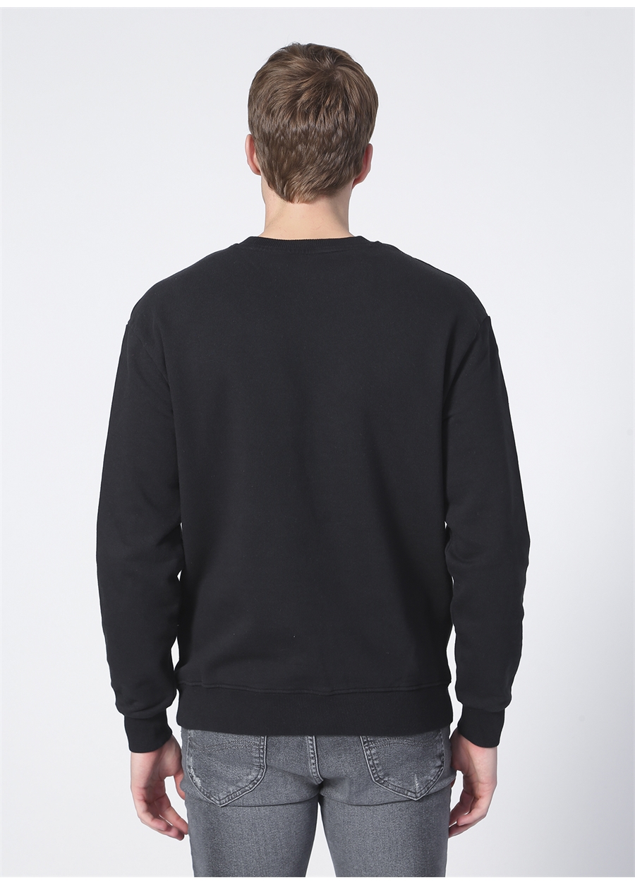 Lee L80XTJ01 Crew Neck Bisiklet Yaka Regular Fit Baskılı Siyah Erkek Sweatshirt_3