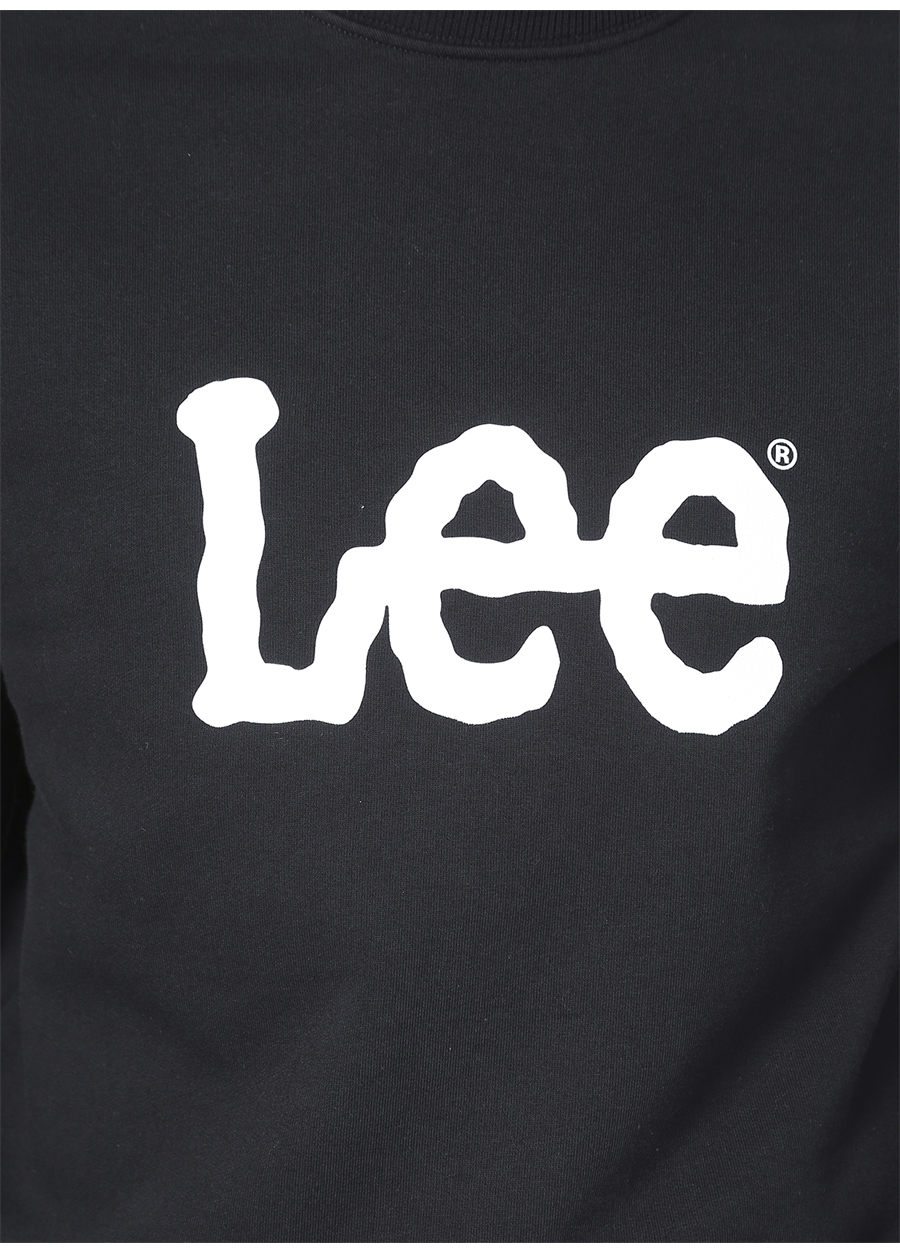 Lee L80XTJ01 Crew Neck Bisiklet Yaka Regular Fit Baskılı Siyah Erkek Sweatshirt_4