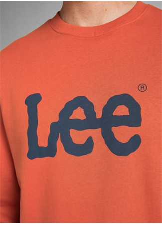 Lee L80XTJBH Crew Neck Bisiklet Yaka Regular Fit Baskılı Turuncu Erkek Sweatshirt_6