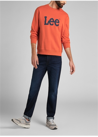 Lee L80XTJBH Crew Neck Bisiklet Yaka Regular Fit Baskılı Turuncu Erkek Sweatshirt_7