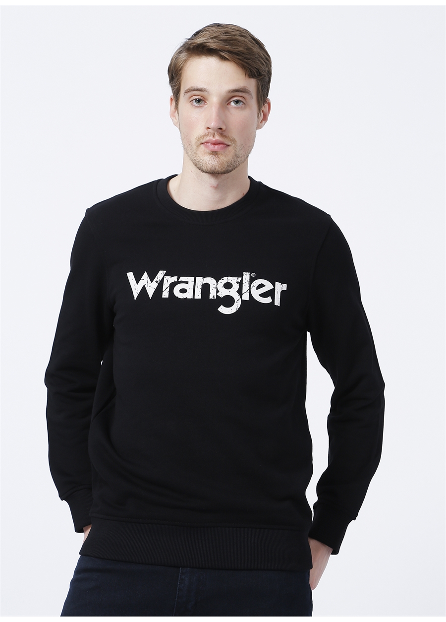 Wrangler Bisiklet Yaka Siyah Erkek Sweatshırt W212025001_Crew Neck Sweatshirt_2