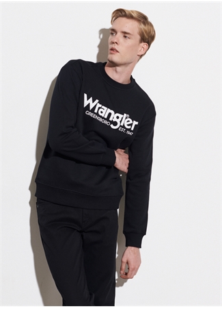 Wrangler Bisiklet Yaka Siyah Erkek Sweatshırt W212025001_Crew Neck Sweatshirt_5