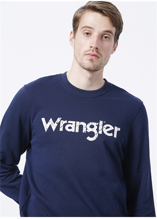 Wrangler W212025410_Crew Neck Bisiklet Yaka Regular Fit Baskılı Lacivert Erkek Sweatshirt_2