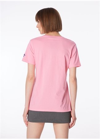 Fabrika Açık Pembe Kadın V Yaka Basic T-Shirt TEYO_4