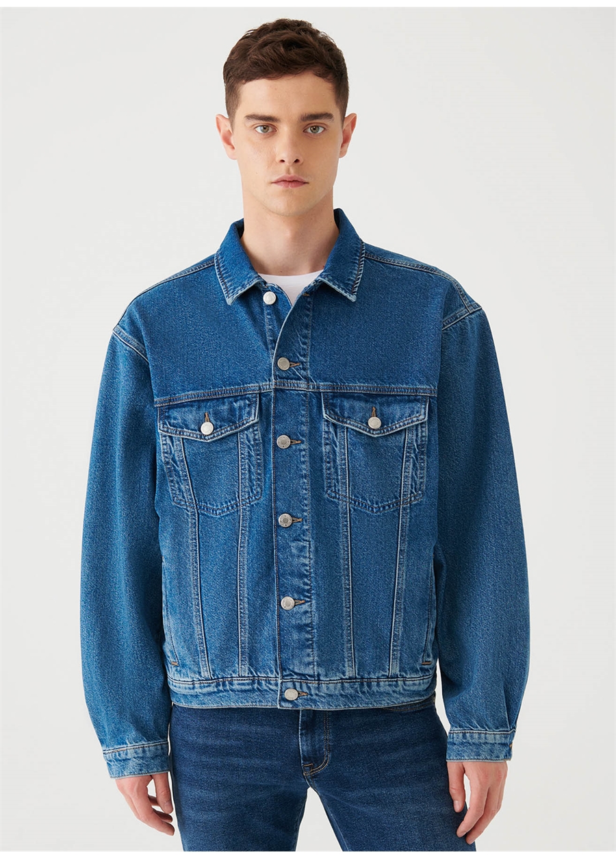 Mavi Ryan Düz Yaka Oversized Düz Erkek Denim Ceket M0110001-80480_2