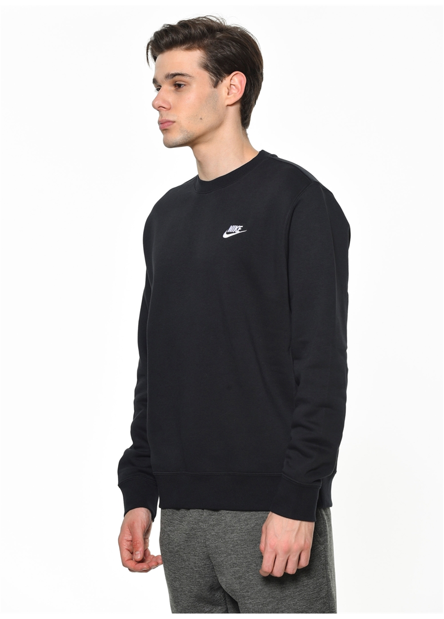 Nike Bv2662-010M Nsw Club Crw Bb Düz Yaka Standart Kalıp Siyah - Gri - Gümüş Erkek Sweatshirt_3