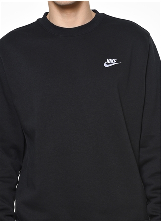 Nike Bv2662-010M Nsw Club Crw Bb Düz Yaka Standart Kalıp Siyah - Gri - Gümüş Erkek Sweatshirt_4