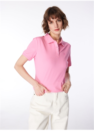 Fabrika Açık Pembe Kadın Polo Yaka Basic T-Shirt DEEP