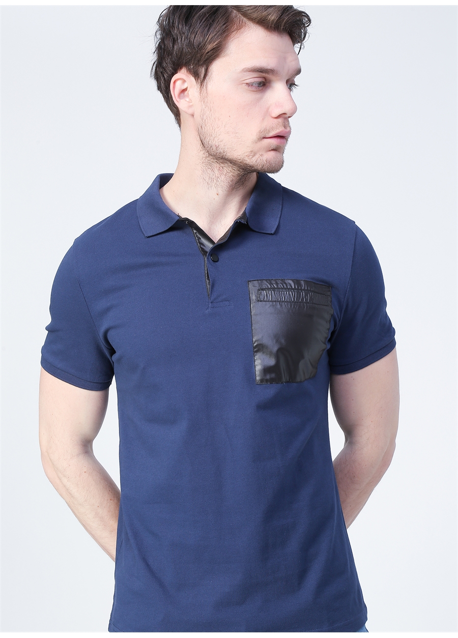 Fabrika Efron Basic Düz Lacivert Erkek Polo T-Shirt