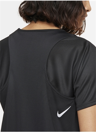 Nike Siyah Kadın Bisiklet Yaka Düz T-Shirt DD5927-010 W NK DF RACE TOP SS_3