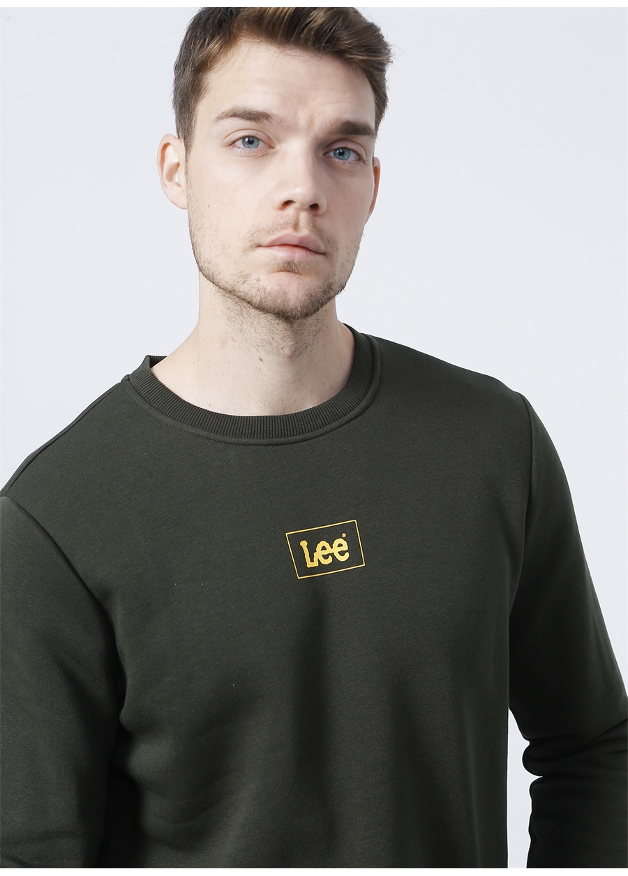 Lee Düz Yaka Haki Erkek Sweatshırt L212299801_L212299 Sweatshirt