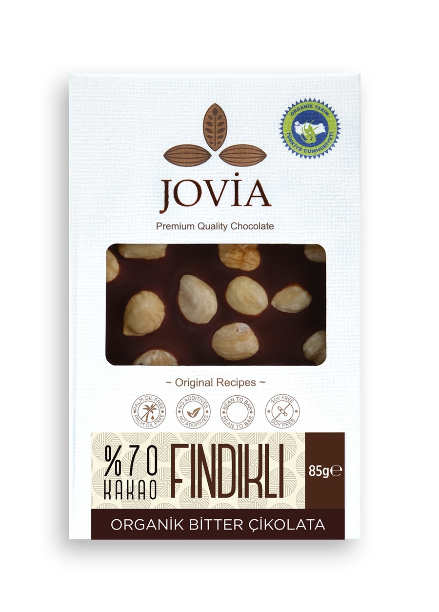 Jovia Organik %70 Bitter Çikolata-Fındıklı