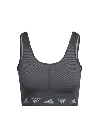 Adidas Gri - Siyah Sporcu Sütyeni HE2614 AEROKNIT B_3