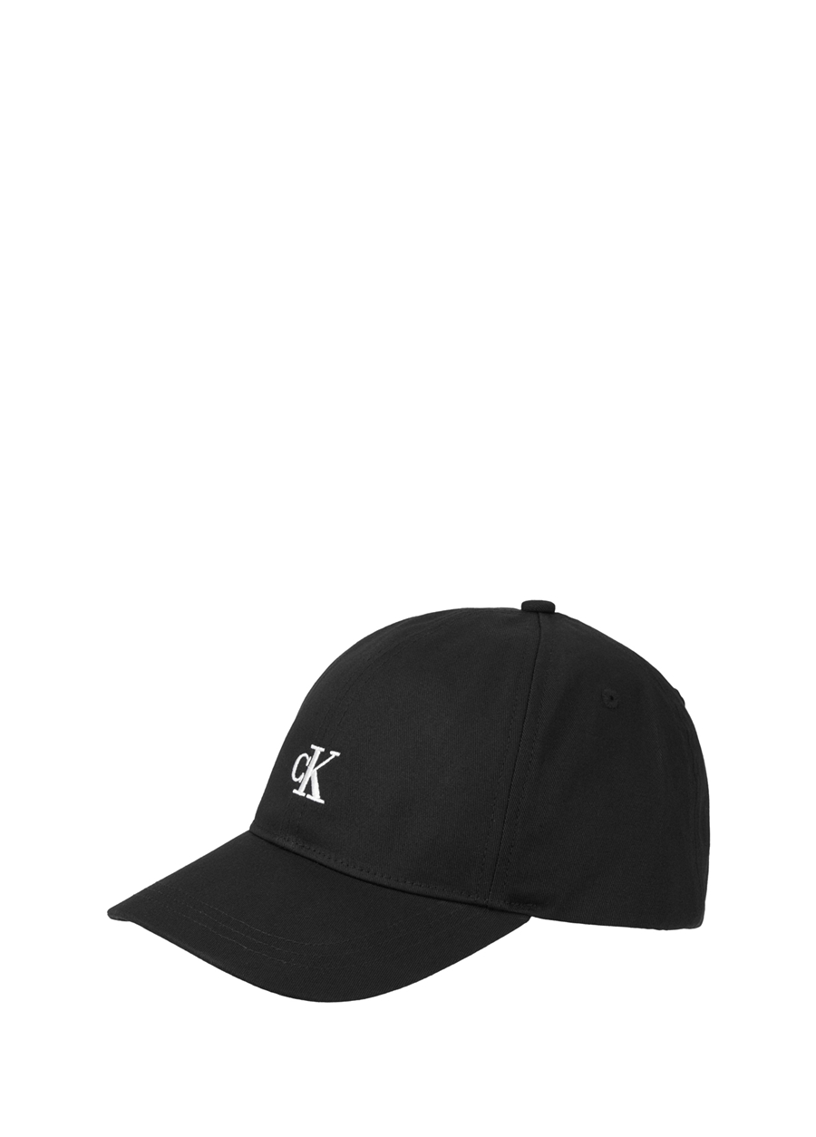 Calvin Klein Iu0iu00150-Monogram Baseball Cap Standart Kalıp Düz Siyah Çocuk Şapka