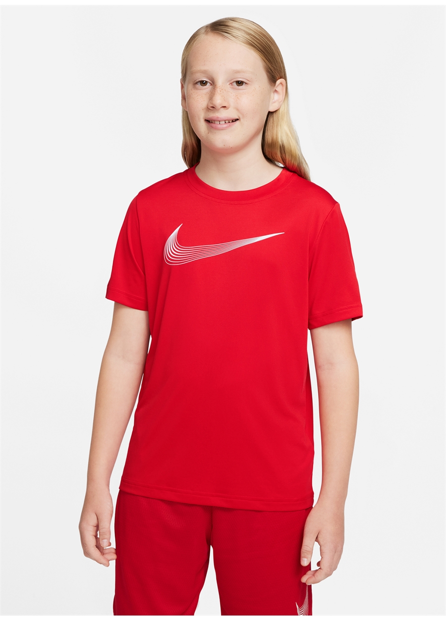 Nike Çocuk Kırmızı - Pembe Bisiklet Yaka T-Shirt DM8535 B NK DF HBR SS TOP