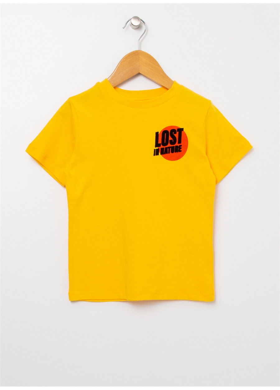 Limon Lost Boy Sarı Bisiklet Yaka Standart Fit Baskılı Erkek Çocuk T-Shirt