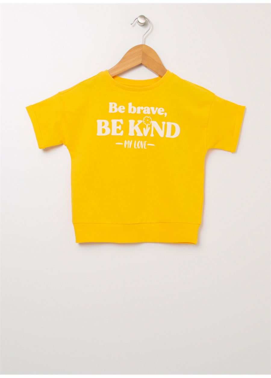 Limon Kınds Gırl Sarı Standart Fit Kız Çocuk Baskılı T-Shirt