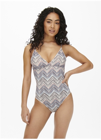 Only Kahve Kadın Mayo ONLANDREA RUFFLE SWIMSUIT_3