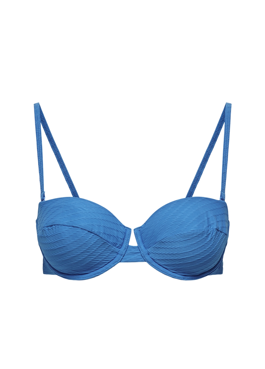 Only Onlkaja Struc Bralette Top Normal Kalıp Düz Açık Mavi Kadın Bikini Üst