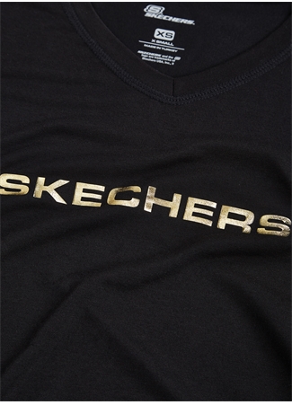 Skechers S211289-001 Graphic Crew Tee Bisiklet Yaka Normal Kalıp Düz Siyah Kadın T-Shirt_3