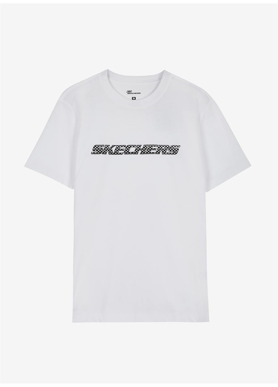 Skechers Bisiklet Yaka Düz Kırık Beyaz Erkek T-Shirt - S212960-102 Graphic Tee Big Logo_3