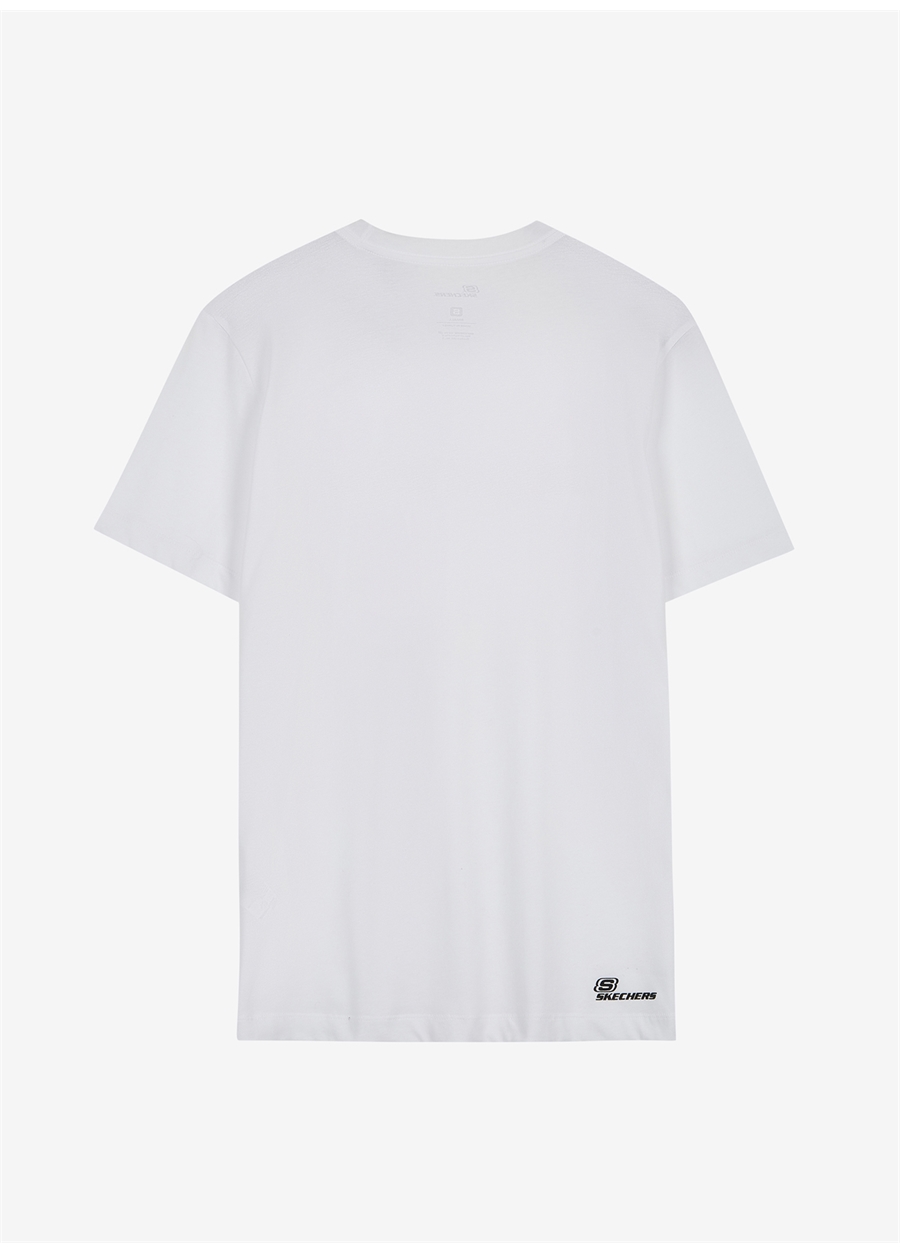 Skechers Bisiklet Yaka Düz Kırık Beyaz Erkek T-Shirt - S212960-102 Graphic Tee Big Logo_4