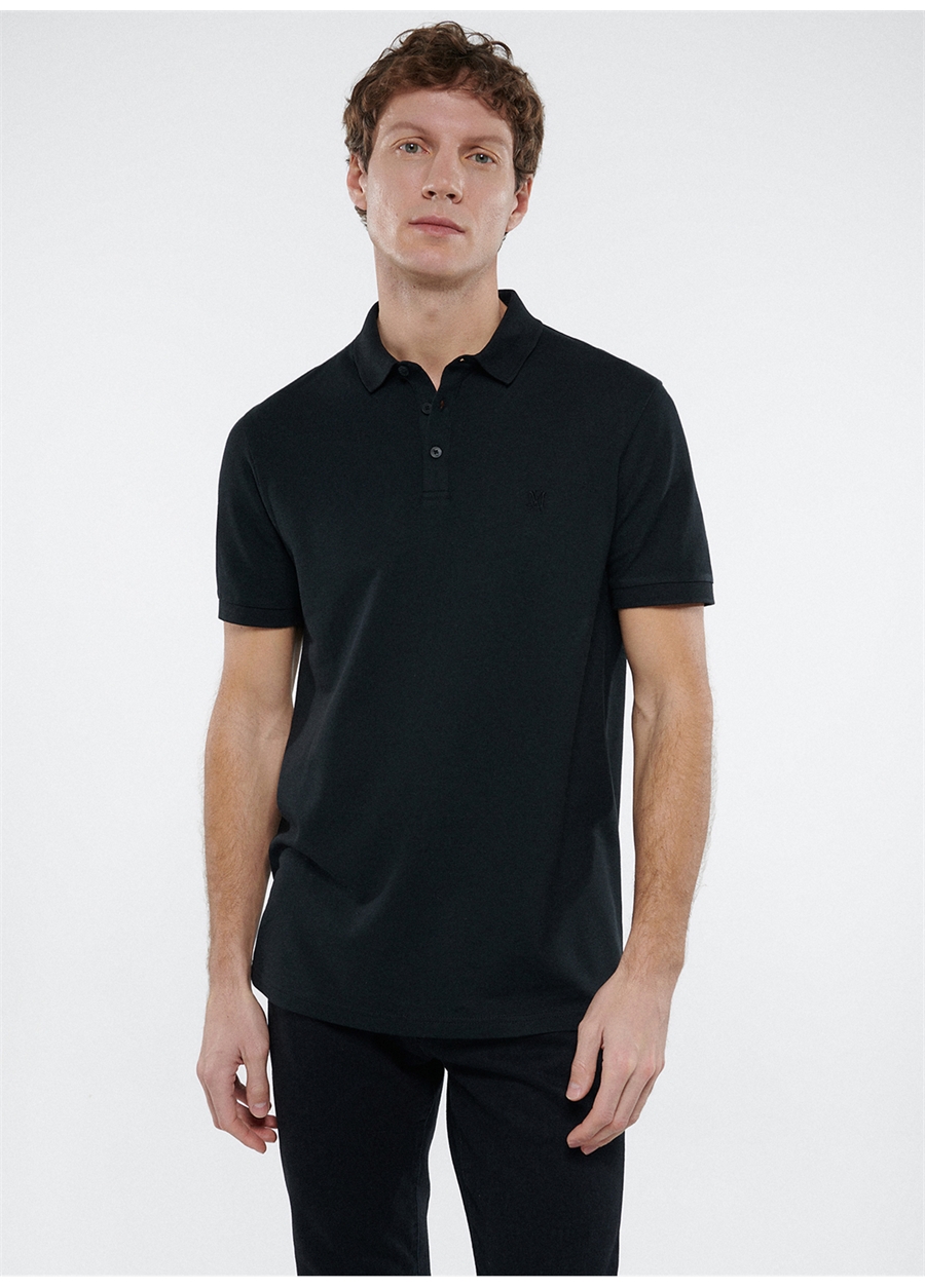 Mavi Düz Siyah Erkek Polo T-Shirt M066157-900_POLO TİŞÖRT_0