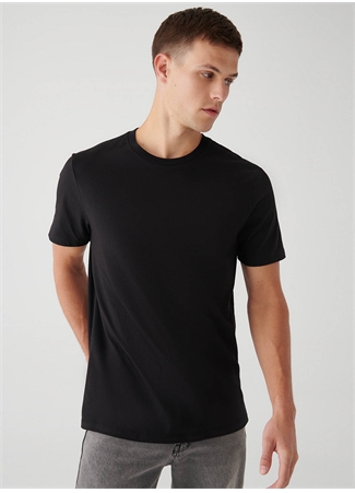 Mavi M0610251-900 Bisiklet Yaka Regular Fit Düz Siyah Erkek T-Shirt_1