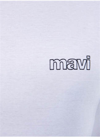 Mavi Bisiklet Yaka Loose Fit Düz Beyaz Erkek T-Shirt - M0610360-620_4