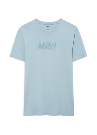 Mavi Bisiklet Yaka Baskılı Koyu Mavi Erkek T-Shirt M066846-70838_MAVİ BASKILI TİŞÖRT_6