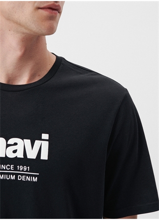 Mavi Bisiklet Yaka Baskılı Siyah Erkek T-Shirt M066849-900_SINCE 1991 TİŞÖRT_3