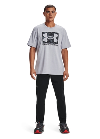 Under Armour Bisiklet Yaka Normal Kalıp Düz Gri Erkek T-Shirt - 1361673 Ua Abc Camo Boxed Logo Ss_2