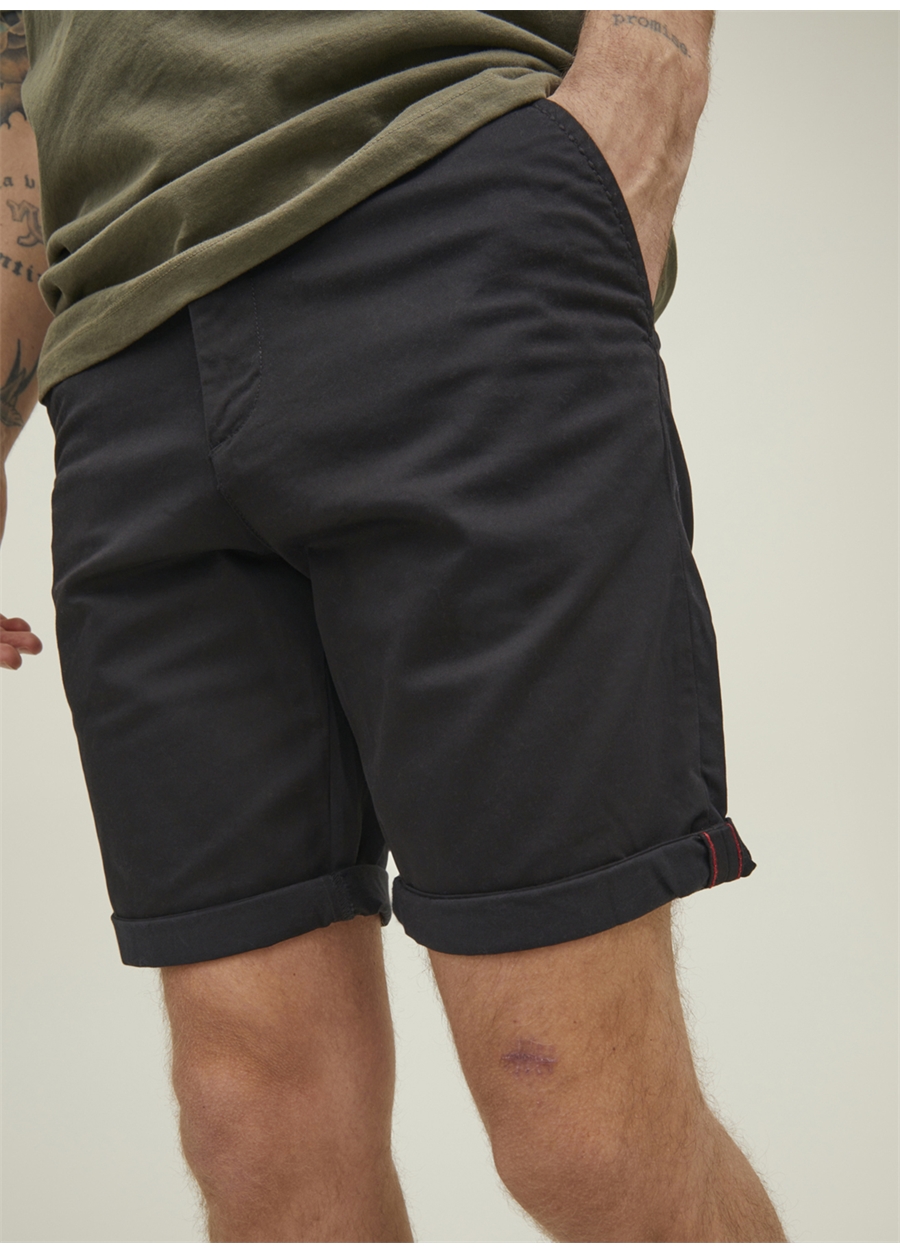 Jack & Jones Siyah Erkek Standart Fit Chino Şort 12165604_JPSTBOWIE JJSHORTS SOLID_6