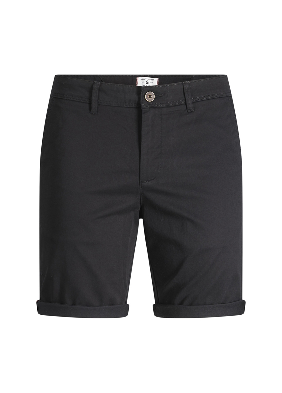 Jack & Jones Siyah Erkek Standart Fit Chino Şort 12165604_JPSTBOWIE JJSHORTS SOLID_7