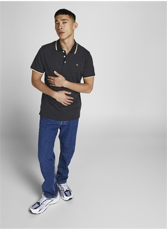 Jack & Jones Düz Siyah Erkek Polo T-Shirt 12169064_JPRBLUWIN POLO SS