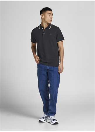 Jack & Jones Düz Siyah Erkek Polo T-Shirt 12169064_JPRBLUWIN POLO SS_2