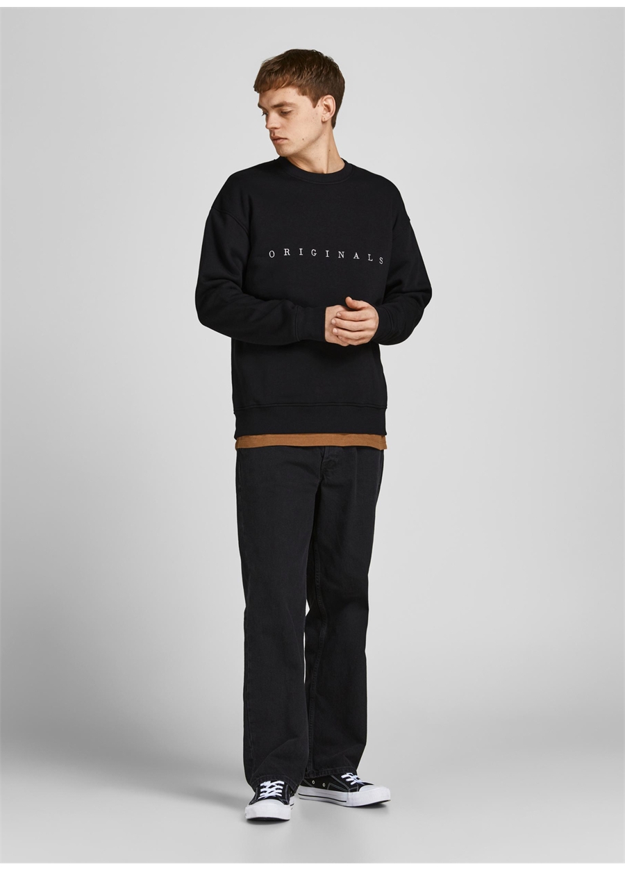 Jack & Jones O Yaka Siyah Erkek Sweatshırt 12204796_JORCOPENHAGEN BIG SWEAT_3