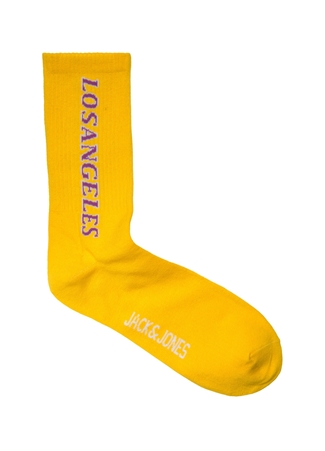 Jack & Jones 12210515_Jacstreetball Tennis Sock Normal Bel Baskılı Sarı Erkek Çorap