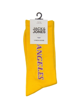 Jack & Jones 12210515_Jacstreetball Tennis Sock Normal Bel Baskılı Sarı Erkek Çorap_1