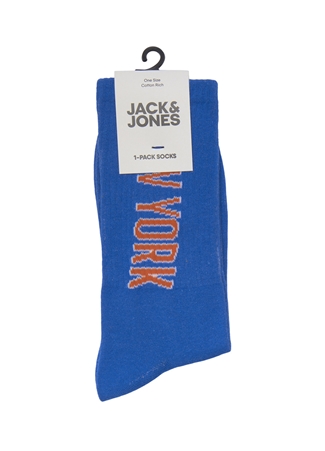 Jack & Jones 12210515_Jacstreetball Tennis Sock Normal Bel Baskılı Mavi Erkek Çorap_1