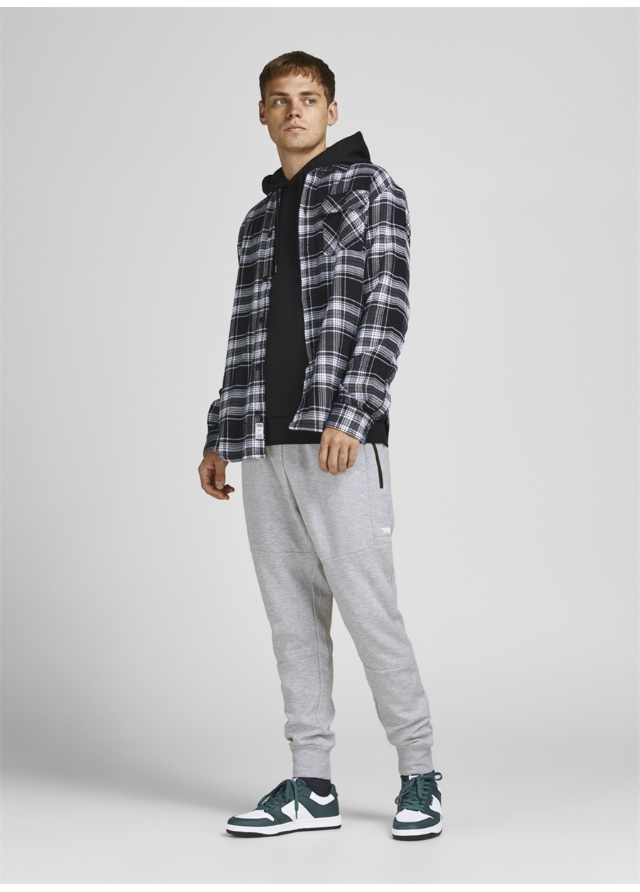 Jack & Jones 12184970_Jpstwill Jjair Sweatpants Normal Bel Slim Fit Düz Açık Gri Erkek Eşofman Altı_4