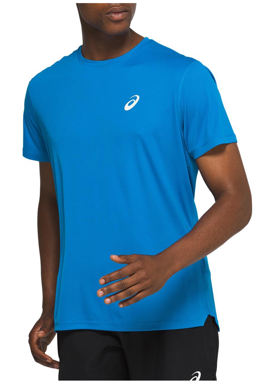 Asics 2011C341-400 Core O Yaka Normal Kalıp Düz Lacivert Erkek T-Shirt