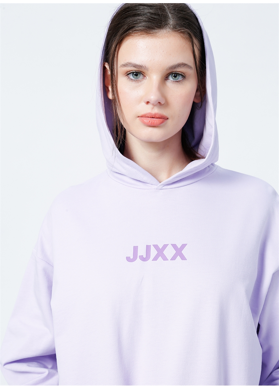 JJXX Kapüşonlu Rahat Kalıp Düz Lila Kadın Sweatshirt - Jxbeth Ls Loose Hoodie By