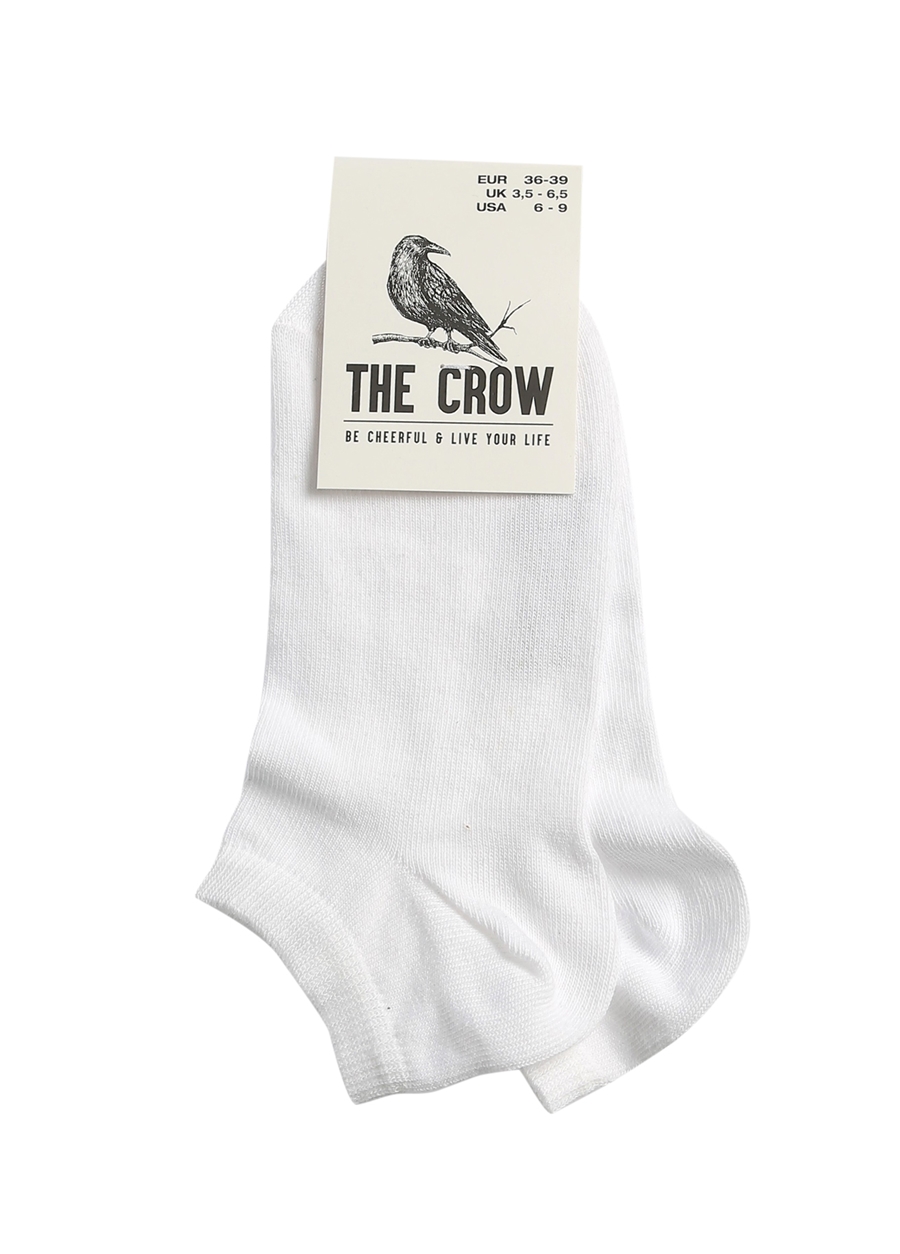 The Crow Düz Erkek Beyaz Patik Çorap - NEO