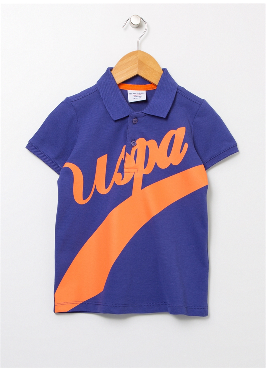 U.S. Polo Assn. Baskılı Mavi Erkek Çocuk Polo T-Shirt CABELKIDS_0