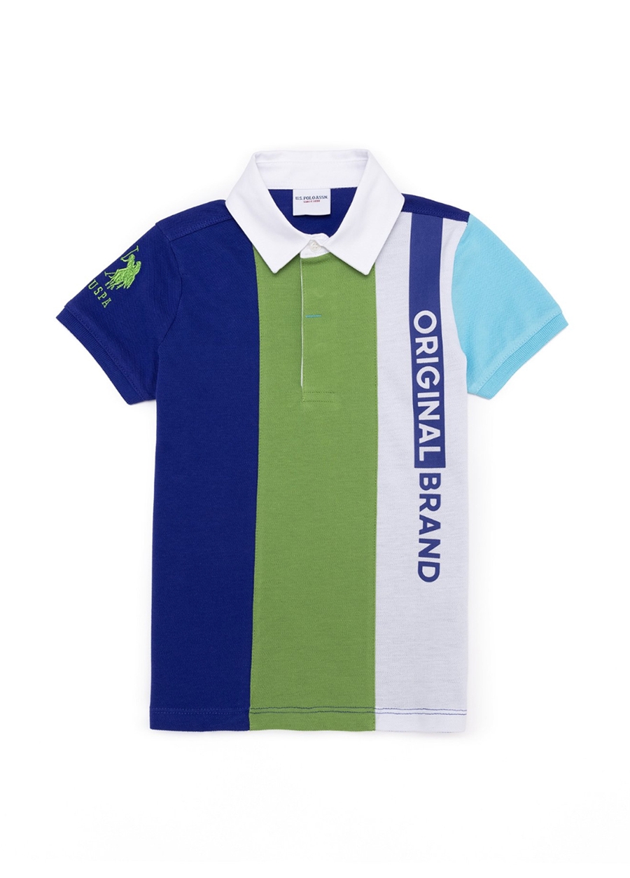 U.S. Polo Assn. Baskılı Mavi Erkek Çocuk Polo T-Shirt BRANDKIDS VR212_0