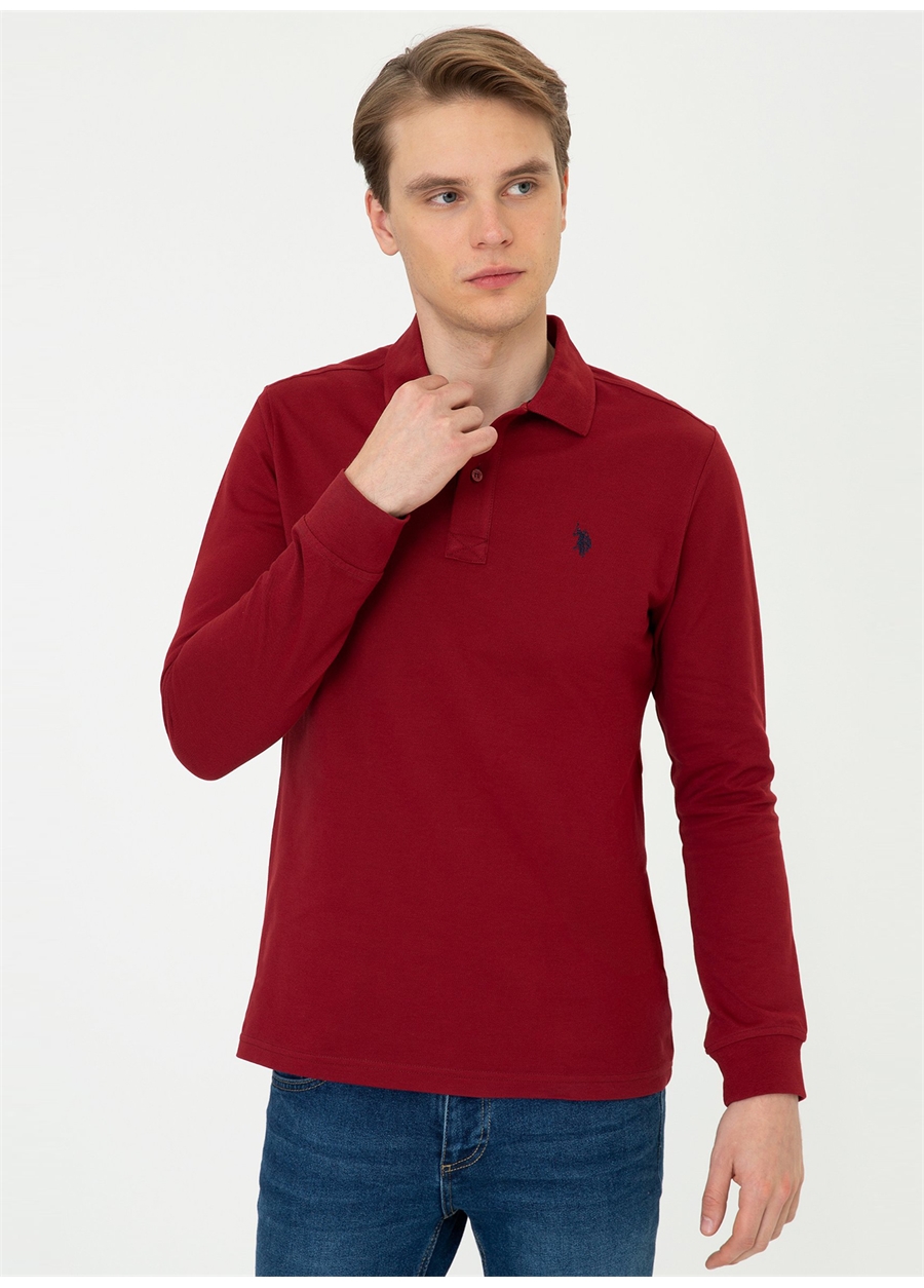 U.S. Polo Assn. Polo Yaka Regular Fit Kırmızı Erkek Sweatshirt - Gtp01sk21