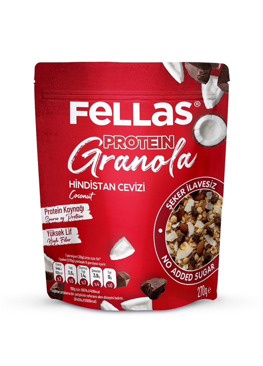 Fellas Protein Granola - Hindistan Cevizi ( 270 G )